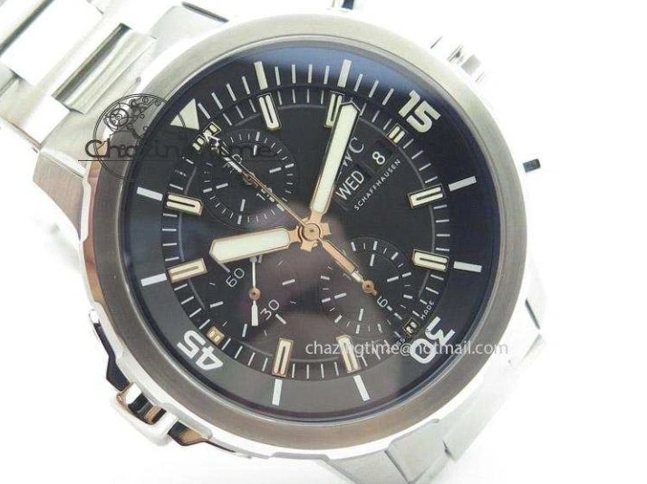 MIROTIME 0211 Classic Aquatimer Chrono IW376803 V6F 1:1 Best Edition Black Dial On SS Bracelet A 7361